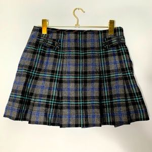 GAP Gray Plaid Retro Pleated Schoolgirl Skirt S